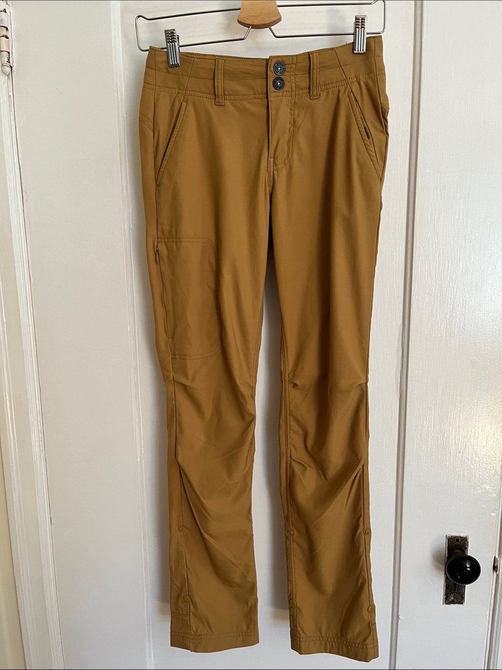 Prana Zion Stretch Hiking Pants with Roll-up Snaps in Mustard - Picture 7 of 7